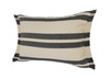 Set Of Two 16" X 24" Gray Striped Zippered 100% Cotton Throw Pillow