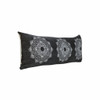 Set Of Two 14" X 36" Black Geometric Zippered 100% Cotton Throw Pillow