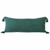 Set Of Two 14" X 36" Green Solid Color Zippered 100% Cotton Throw Pillow