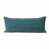 Set Of Two 14" X 36" Green Solid Color Zippered 100% Cotton Throw Pillow