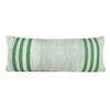 Set Of Two 14" X 36" Green Geometric Zippered 100% Cotton Throw Pillow