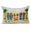 Set Of Two 14" X 20" Multicolored Tropical Zippered Polyester Throw Pillow