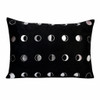 Set Of Two 14" X 20" Black Geometric Zippered Polyester Throw Pillow