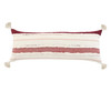 Set Of Two 14" X 36" White Striped Zippered 100% Cotton Throw Pillow