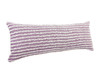 Set Of Two 14" X 36" Purple Striped Zippered 100% Cotton Throw Pillow