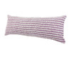 Set Of Two 14" X 36" Purple Striped Zippered 100% Cotton Throw Pillow