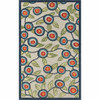 5' X 8' Blue Floral Non Skid Indoor Outdoor Area Rug