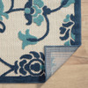 5' X 8' Blue Floral Non Skid Indoor Outdoor Area Rug