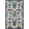 8' X 10' Blue Floral Non Skid Indoor Outdoor Area Rug