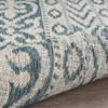 2' X 3' Blue Damask Indoor Outdoor Area Rug