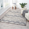 5' X 7' Blue Chevron Indoor Outdoor Area Rug