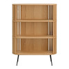 57" White Wood Three Tier Standard Bookcase