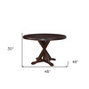 48" Espresso Brown Round X Pedestal Base Wood Dining Table