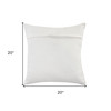 20" X 20" Tan Zippered Geometric Indoor Outdoor Throw Pillow