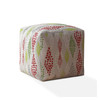 17" Ivory Cotton Polka Dots Pouf Ottoman