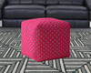 17" Pink Cotton Polka Dots Pouf Ottoman