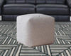 17" Gray Cotton Floral Pouf Ottoman