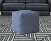 17" Blue And White Canvas Polka Dots Pouf Ottoman