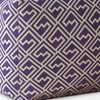 17" Purple And White Cotton Damask Pouf Ottoman