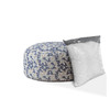 24" Beige Cotton Round Turtle Pouf Ottoman