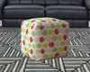 17" Red And White Cotton Polka Dots Pouf Cover