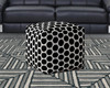 17" Black Cotton Polka Dots Pouf Cover