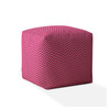 17" Pink Cotton Chevron Pouf Cover