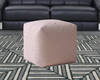 17" Pink Cotton Abstract Pouf Cover