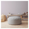 24" Gray Cotton Round Pouf Cover