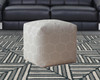 17" Gray Cotton Geometric Pouf Cover