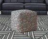 17" Gray And White Cotton Animal Print Pouf Cover