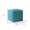 17" Blue And Gray Cotton Polka Dots Pouf Cover