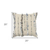 20X20 Natural 100% Cotton Striped Zippered Pillow