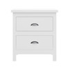 20" White Two Drawer Nightstand With Solid Wood Top