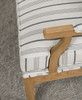 29" Blue And Ivory Linen Blend Striped Arm Chair