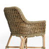 23" Solid Wood Rattan and Cushion Arm Chair