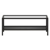 45" Black Glass Rectangular Coffee Table With Shelf