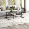 45" Black and Brown Rectangular Coffee Table With Shelf