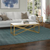 46" Gold and White Faux Marble Rectangular Coffee Table