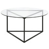 35" Black and Glass Round Coffee Table