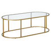 48" Gold Glass Rectangular Coffee Table