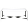 48" Black Glass Rectangular Coffee Table