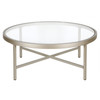 36" Silver Glass Round Coffee Table