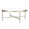 36" Silver Glass Round Coffee Table