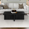 44" Black Manufactured Wood Rectangular Coffee Table