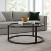 35" Black Glass Round Coffee Table