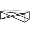 54" Black Glass Rectangular Coffee Table