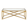 46" Gold Glass Rectangular Coffee Table