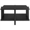 35" Black Manufactured Wood Square Coffee Table With Shelf