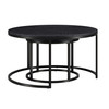 Set Of Two 35" Black Manufactured Wood Round Nested Coffee Tables